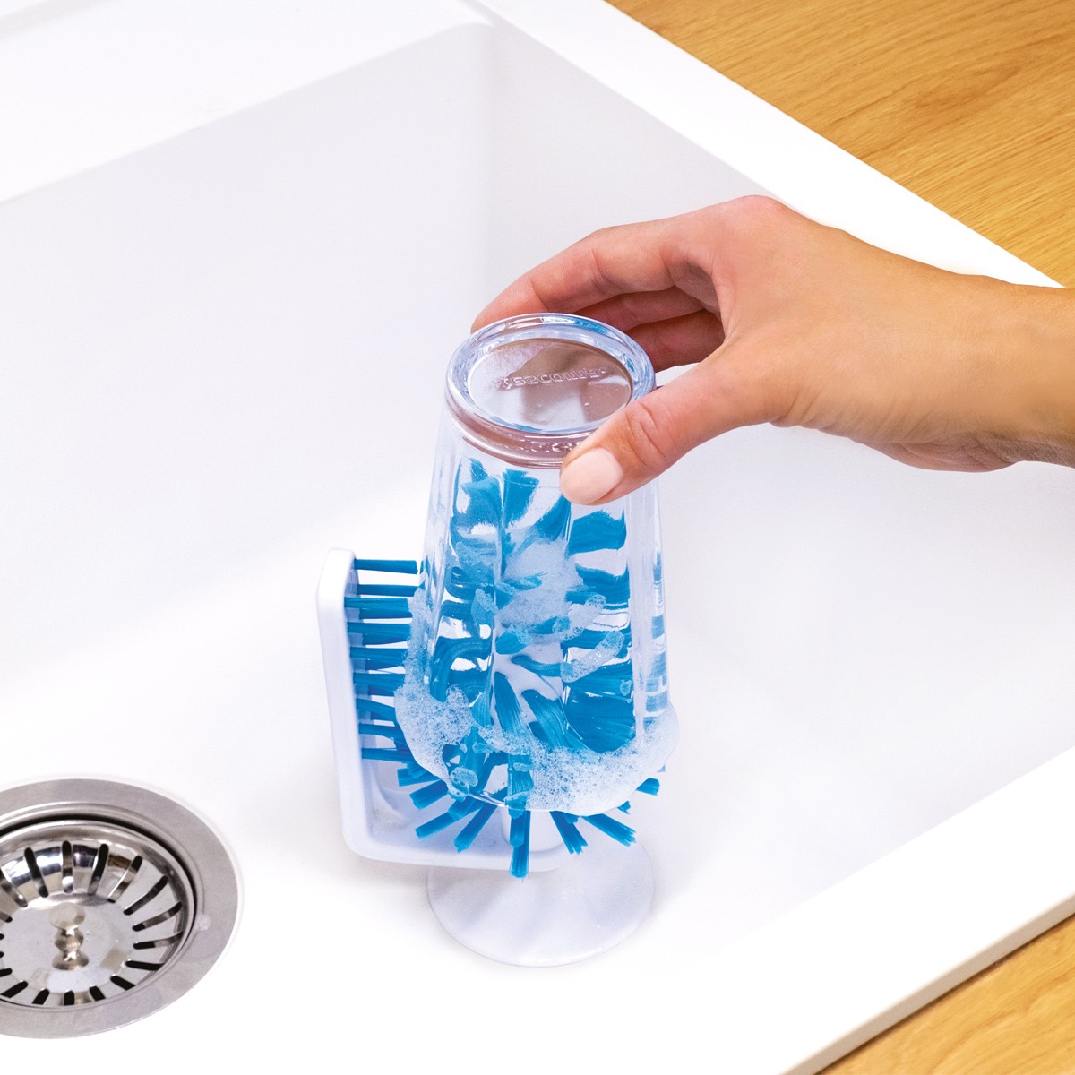Kartáč na sklenice CLEAN KIT, s přísavkou