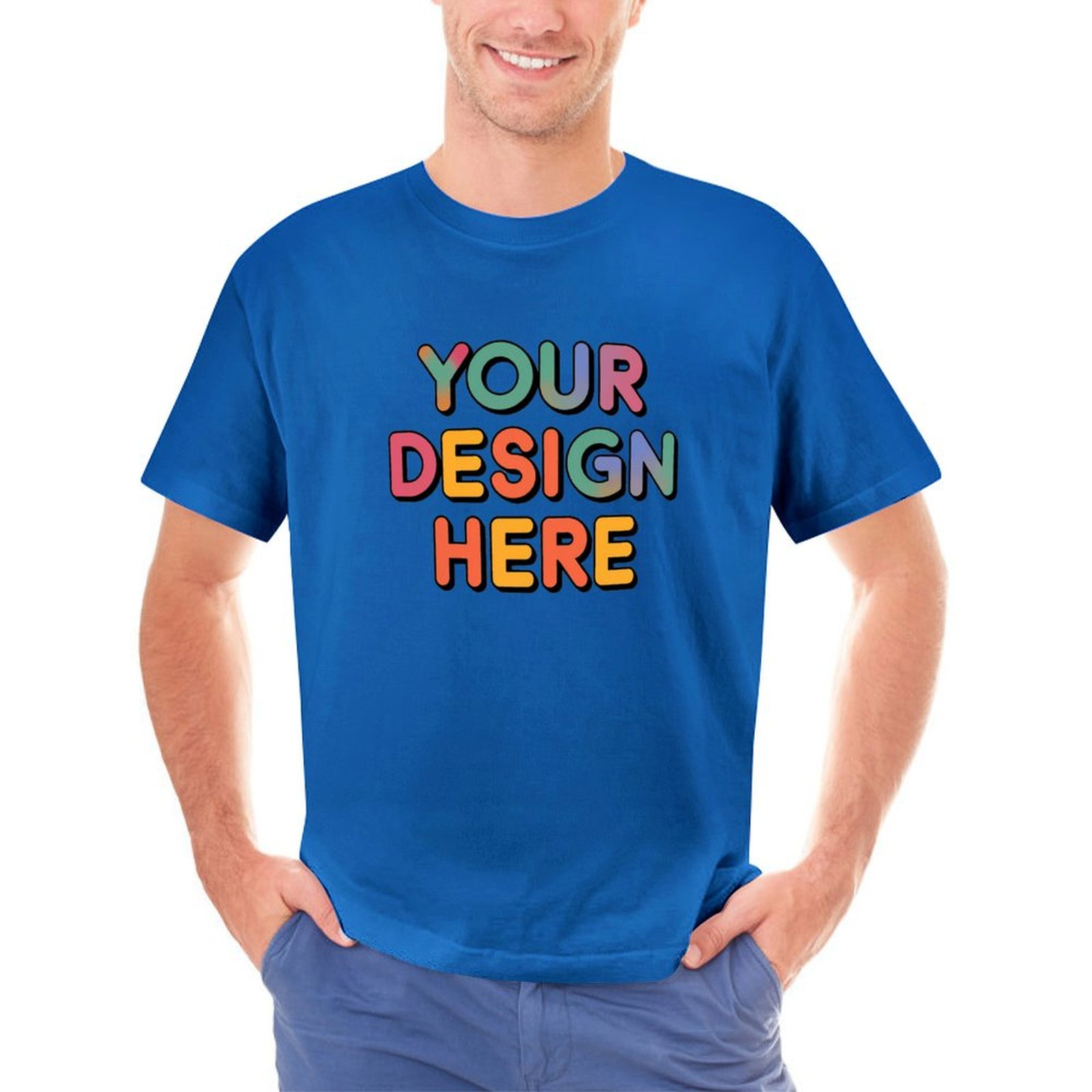 Personalized Custom Men’s Direct Printing Front Print T-Shirt Pure Cotton