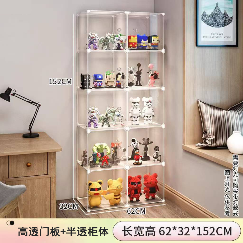 Customized Hand-Made Display Cabinet Building Block Storage Box Household Transparent Children's Toys Dust-Proof Model Display Shelf