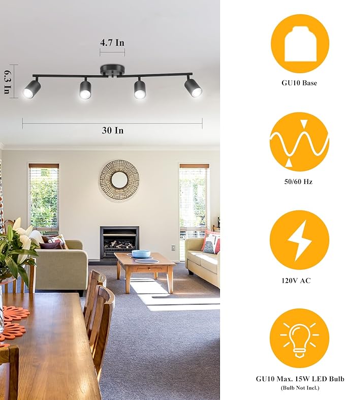 SPOTLUMINARA LED 4 Light Track Lighting Kit