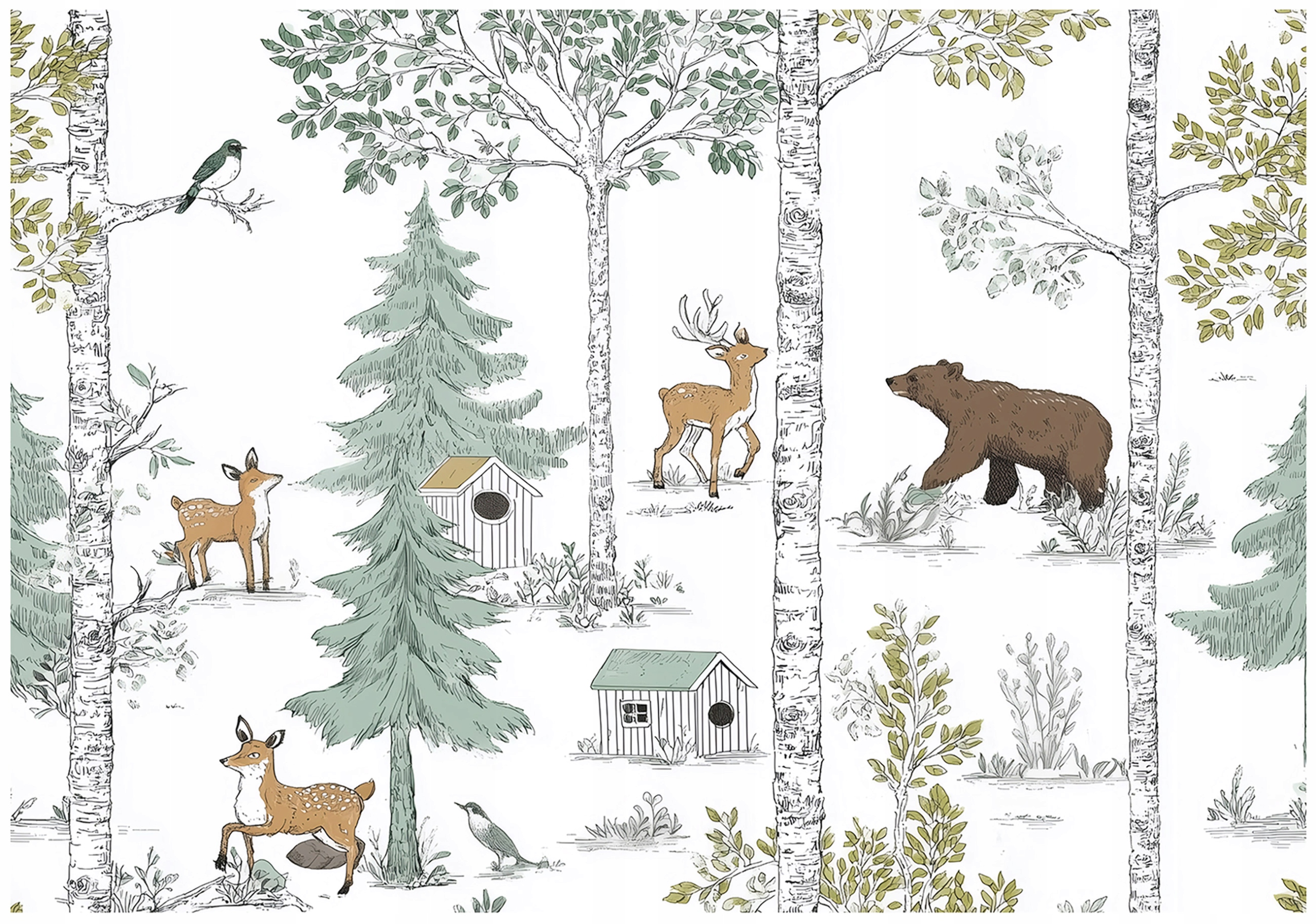 Photo wallpaper for children forest animals children's wallpaper non-woven