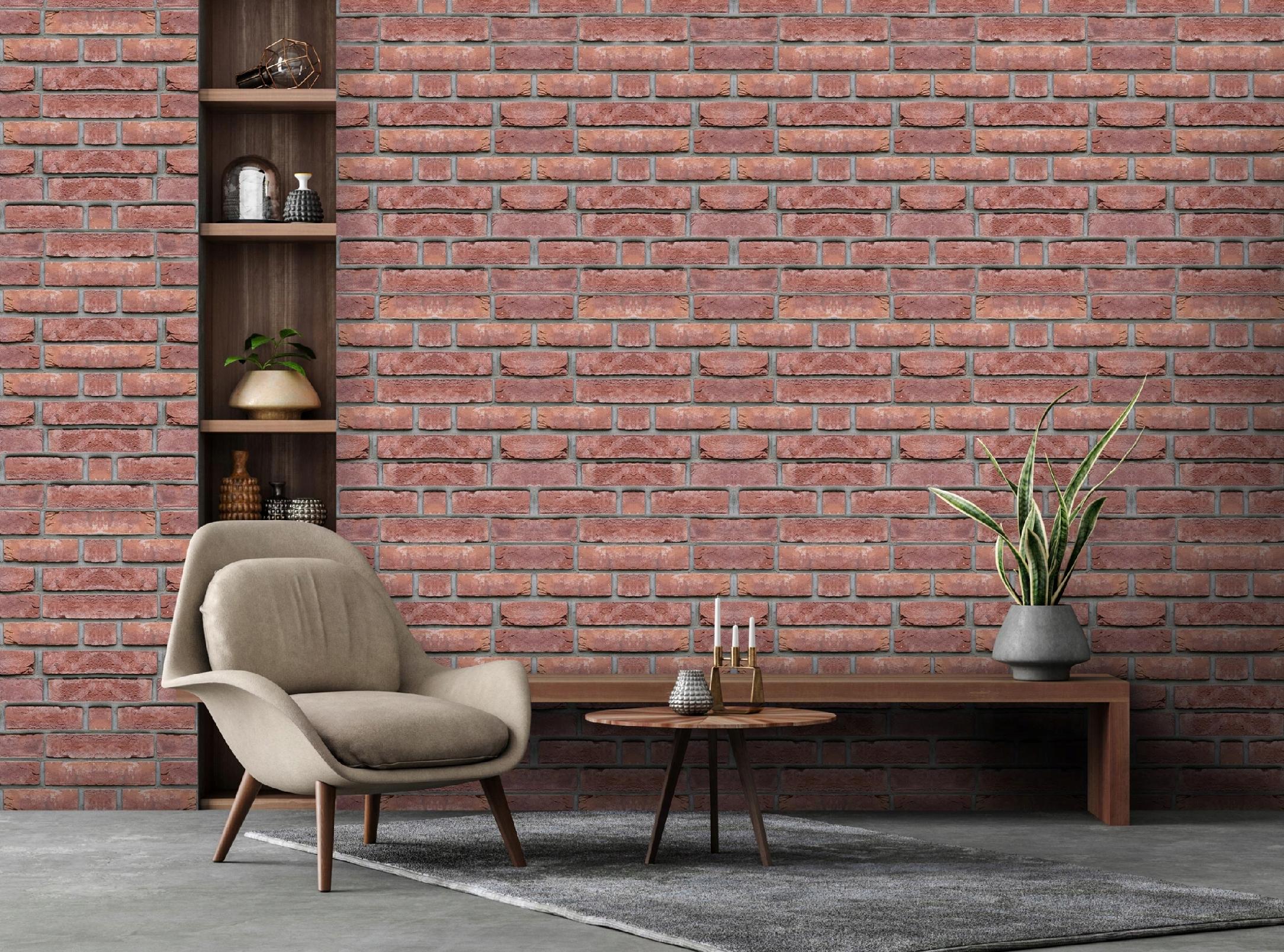 3D brick wallpaper on non-woven fabric for living room, bedroom, and modern kitchen walls