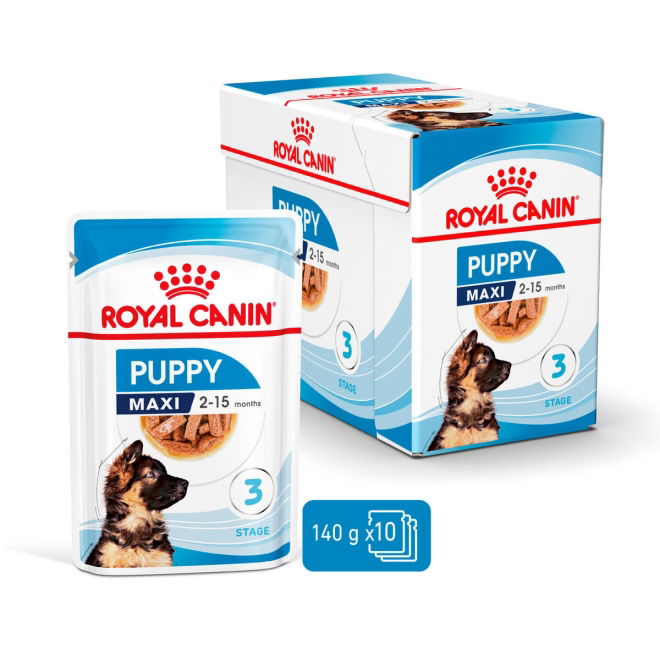 Royal Canin Maxi Puppy Gravy våtfôr til valp 10x140g