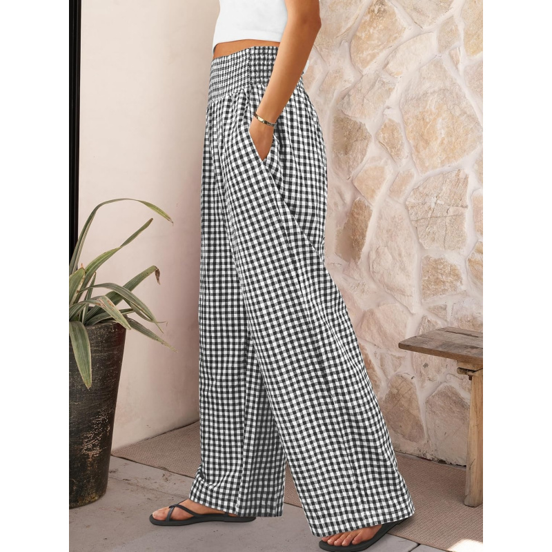 Women's Palazzo Pants, Striped & Gingham