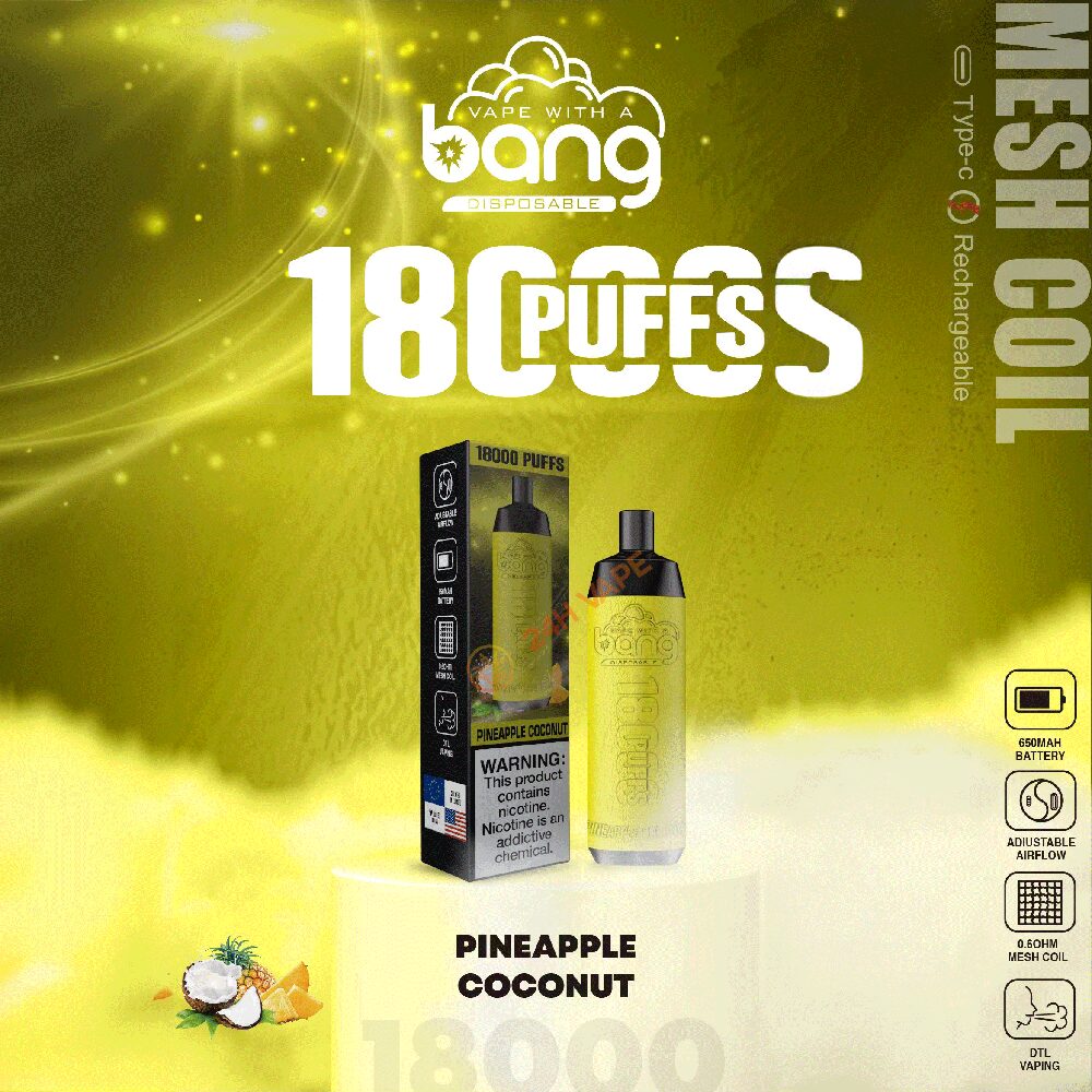 （3 pieces）Bang Crown Bar 18000 Puffs 0% 2% 3% 5% Nicotine Leather Disposable Vape Pen