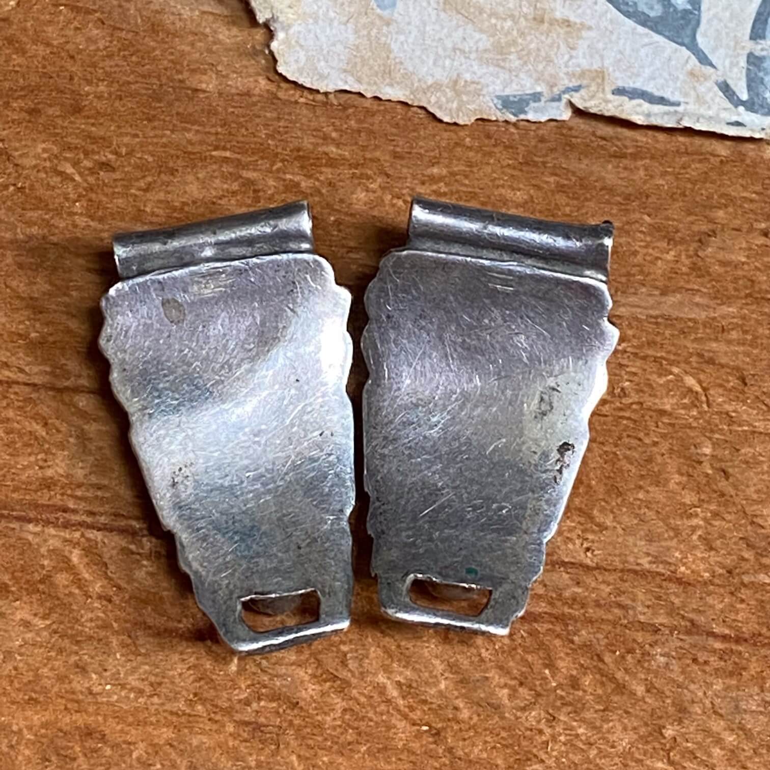 Vintage Navajo Sterling Silver Turquoise Watch Band Plates
