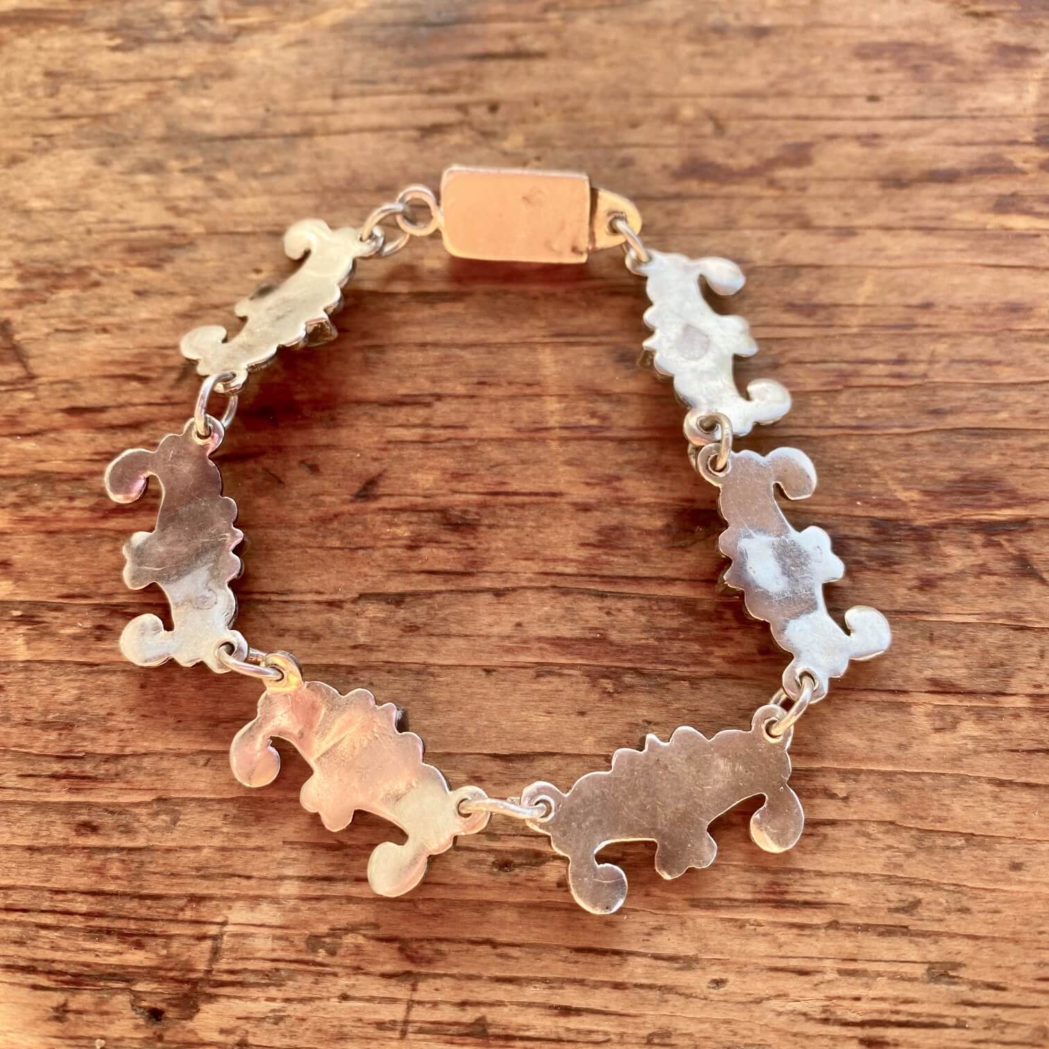 Sterling Silver Panel Bracelet with Turquoise