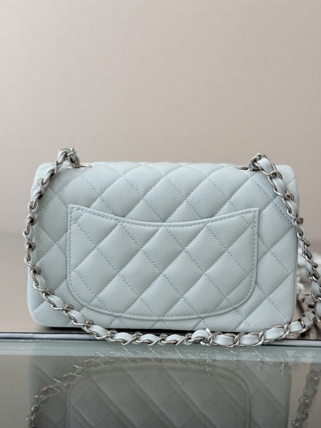 Mini Classic Flap Handbag（Light Teal） - Mocuir