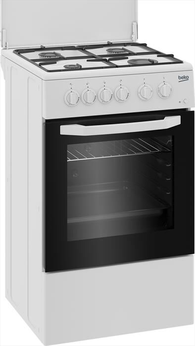 BEKO - Cucina a gas CSS42014FW-Nero, Bianco