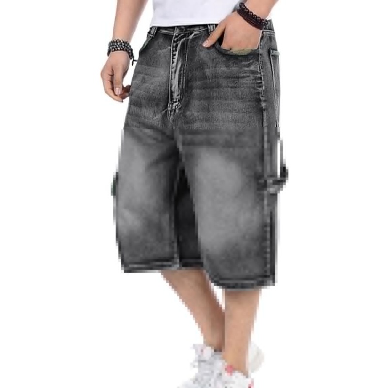 Men's Baggy Denim Cargo Shorts