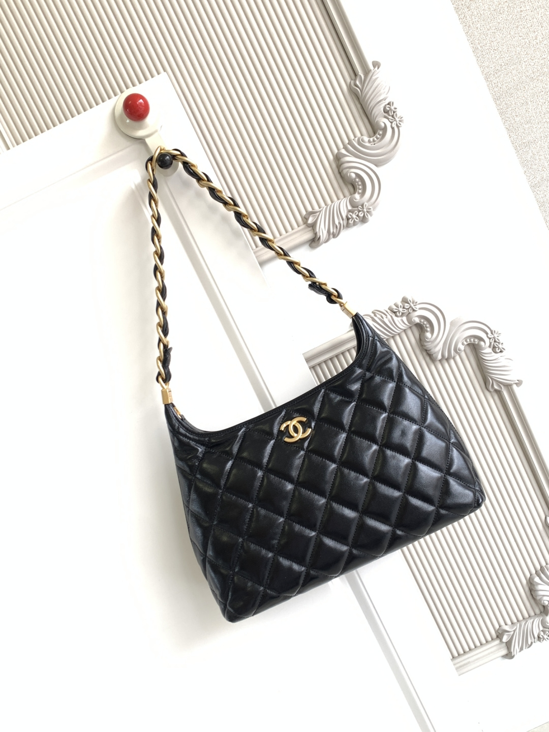 25 Black Hobo Bag (Model AS4382) - Mocuir