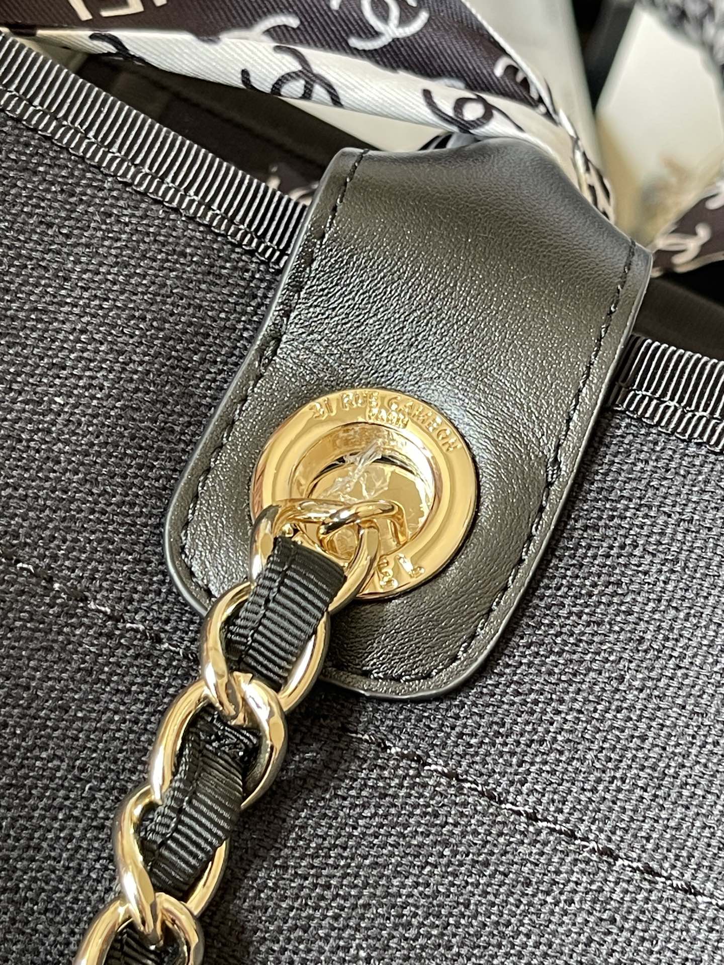 Deauville Large Canvas Tote Bag with Gold-Tone Hardware - Mocuir