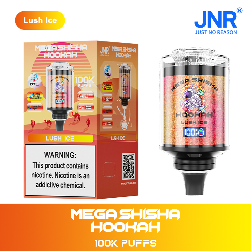 （3 pieces）JNR Mega Shisha Hookah 100000 100K Puffs Large Capacity LED Display Disposable Vape