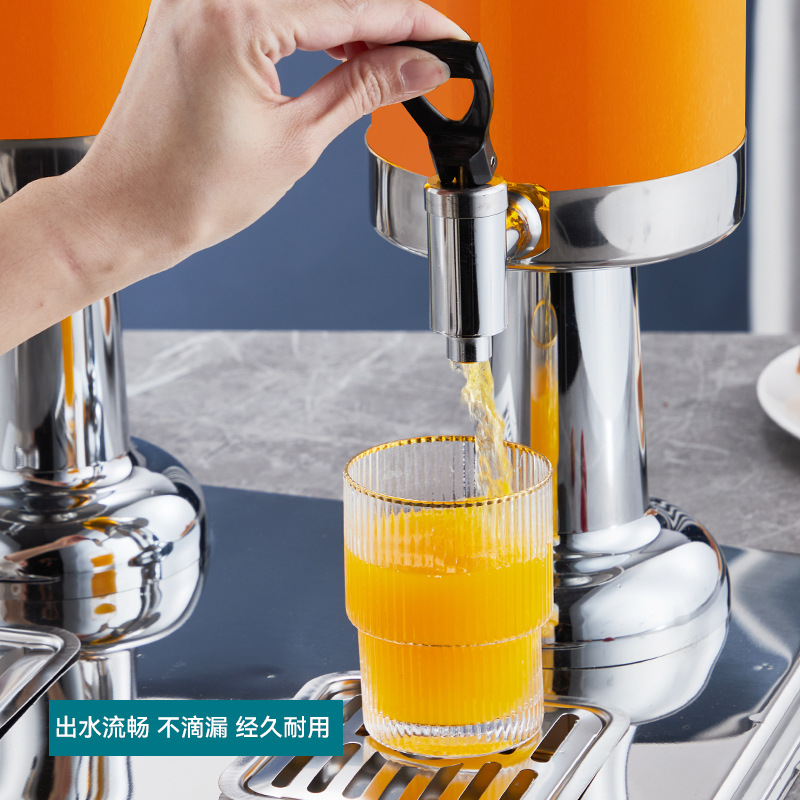 Stainless steel buffet juice tripod commercial hotel cold beverage machine with faucet single head double head transparent juice bucket