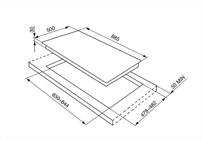 SMEG - Piano cottura a gas SRV596GH5 5 fuochi 88,5cm-Inox