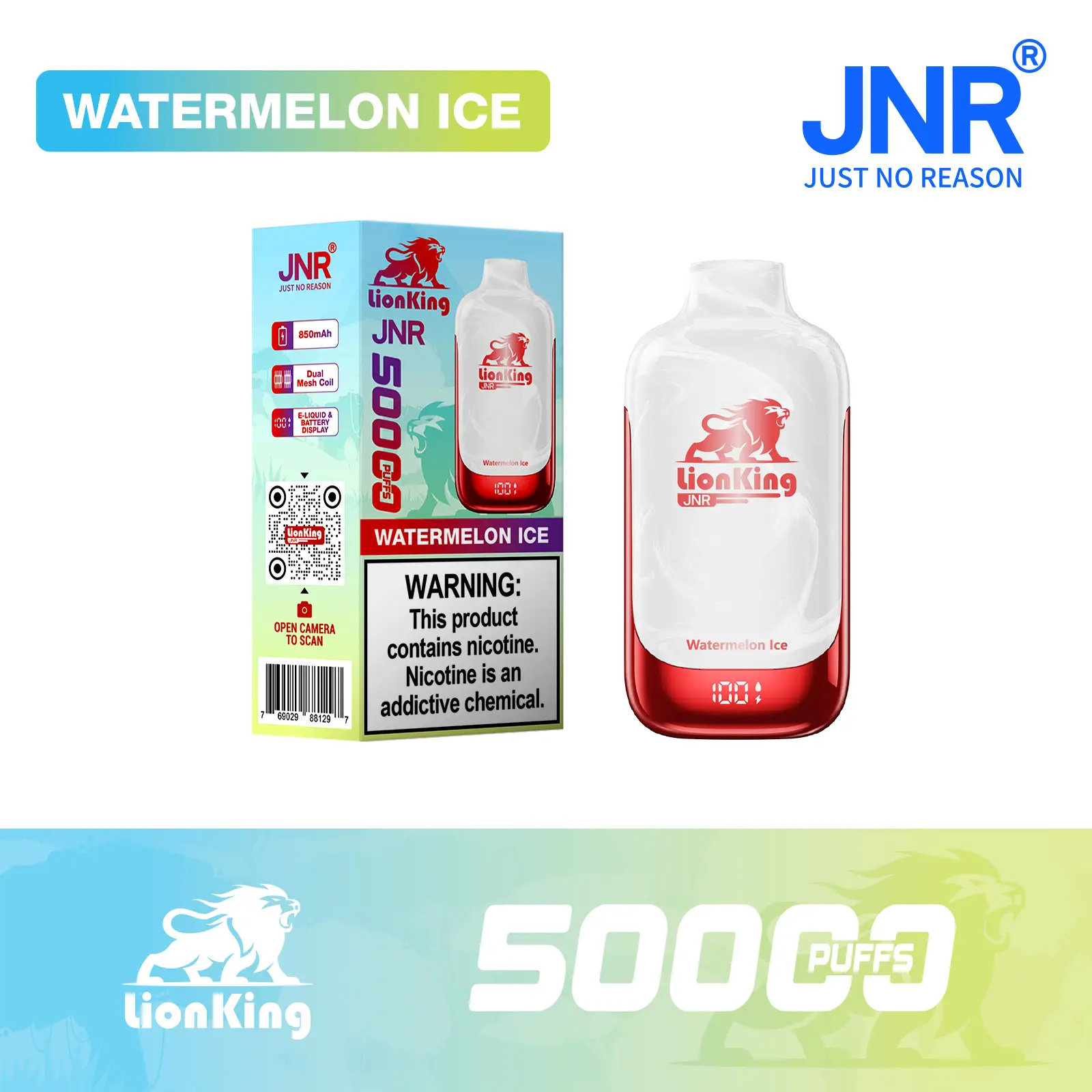 Watermelon Ice - JNR Lion King 50000 Puff Disposable Vape - Geek Max Vape
