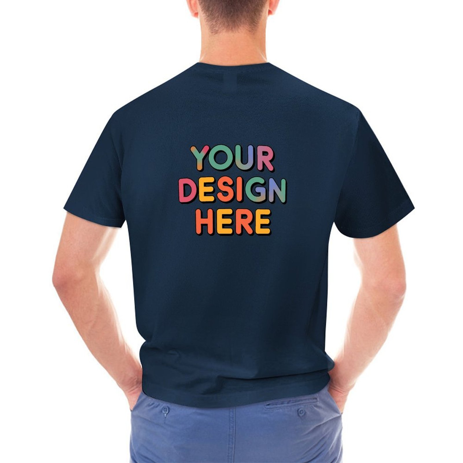 Customized Men’s T-Shirt Back Print in Pure Cotton