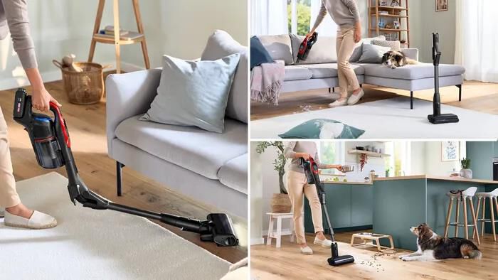 BOSCH - Aspirapolvere ricaricabile BCS1041PET-Black,Red