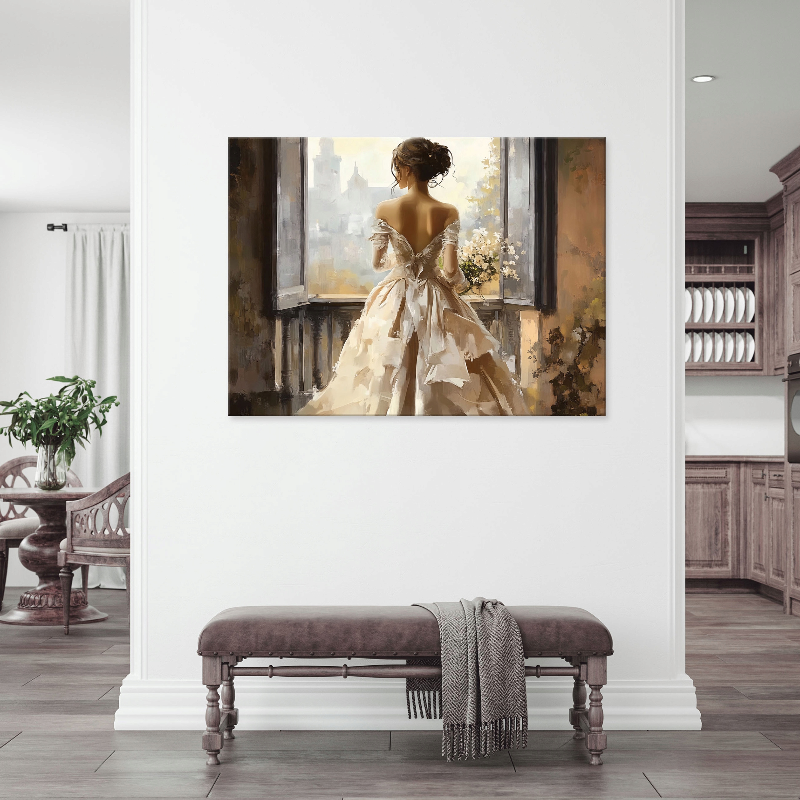 Artwork of a woman for the bedroom, living room, or kitchen on canvas, 40x30