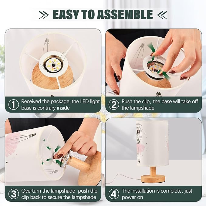 TWINKLETALE Table Lamp Cute Ballerina Girl Princess Dancing Ballet