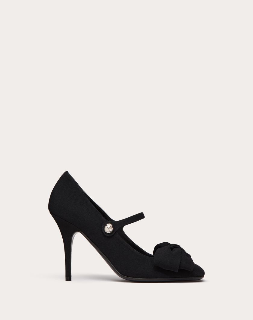 GARAVANI BOWJANE MARY-JANE PUMPS IN CREPE FABRIC 100MM