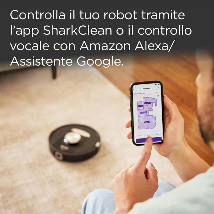 SHARK - ROBOT POWERDETECT CON AUTOSVUOTAMENTO RV2820VEEU-Nero/ Champagne