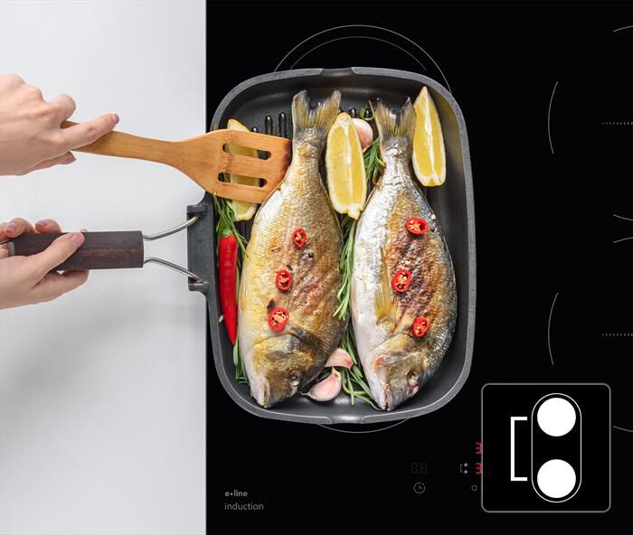 GLEM GAS - Piano cottura induzione GTI741BSL 70 cm-Nero Lucido