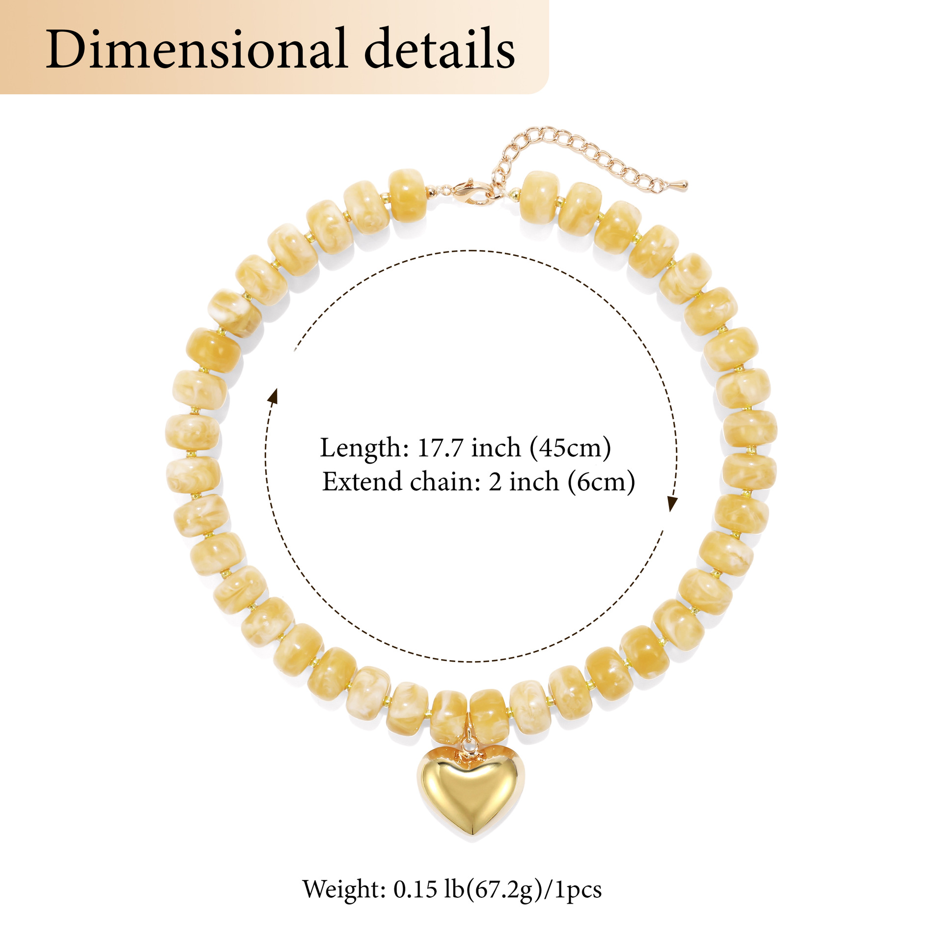 New colorful beaded love necklace fashion trend commuter everyday ladies Joker clavicle chain