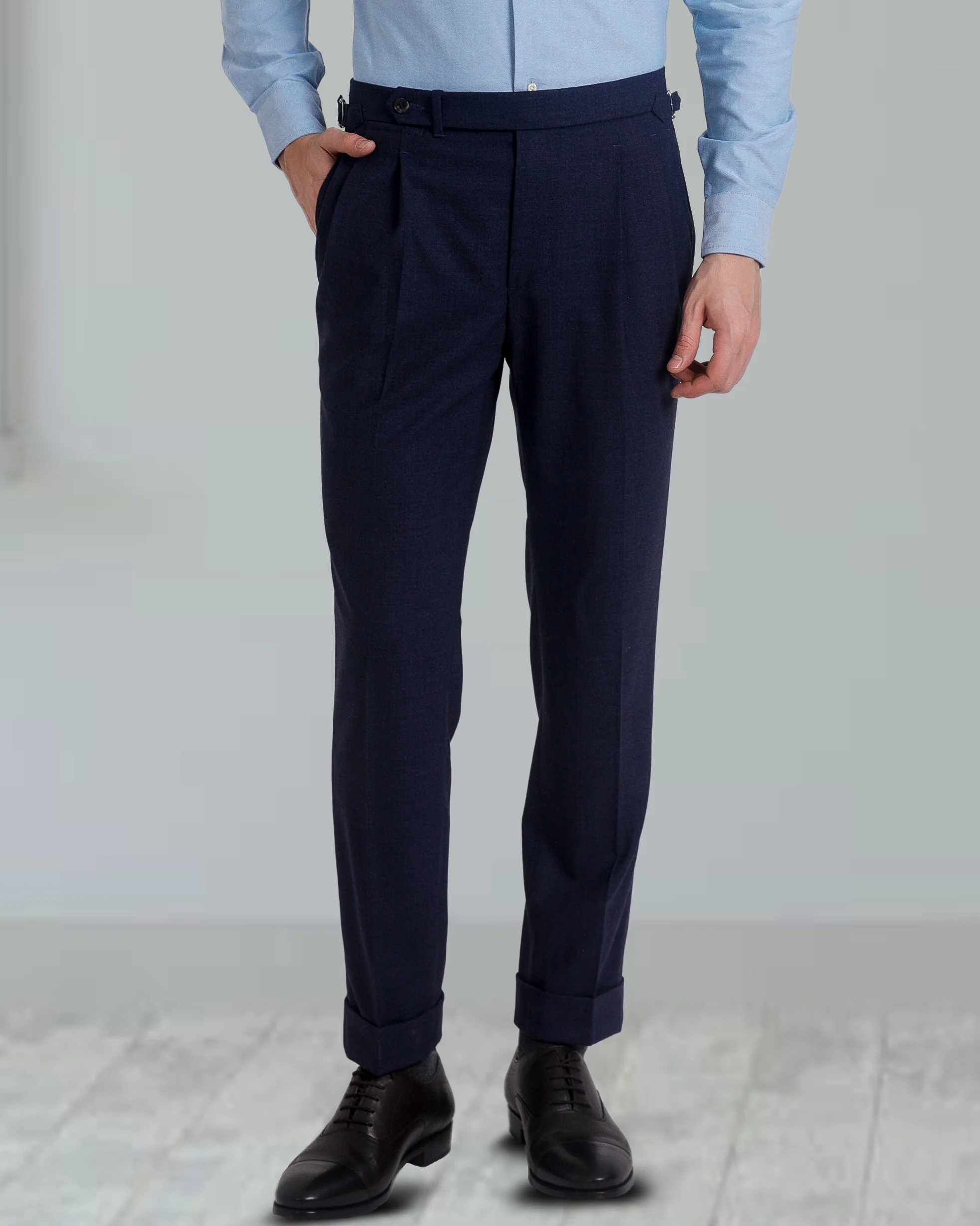 Tropical Wool Dark Indigo Dress Pant