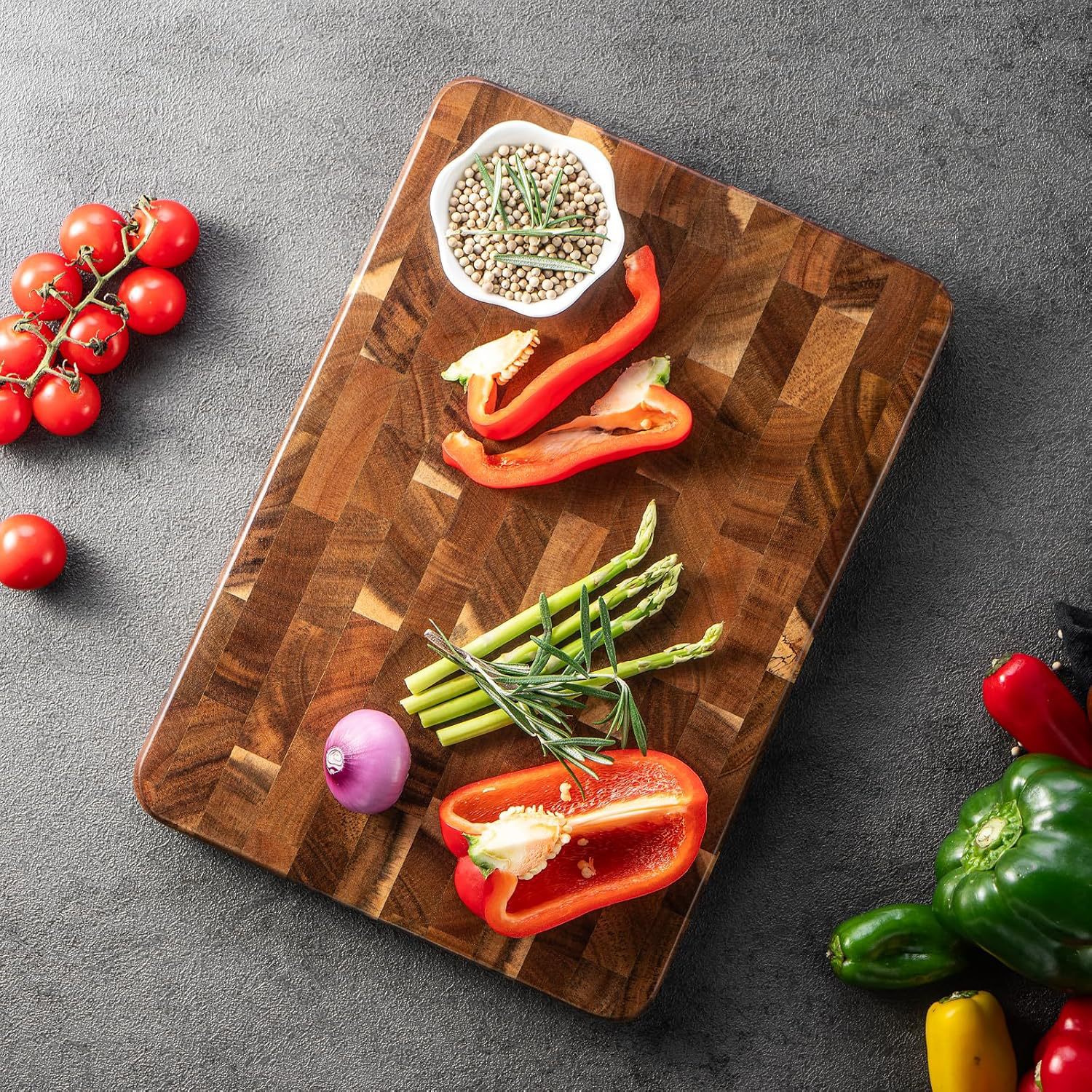 Acacia wood splicing cutting board kitchen cutting board household wooden double-sided vegetable and fruit cutting board