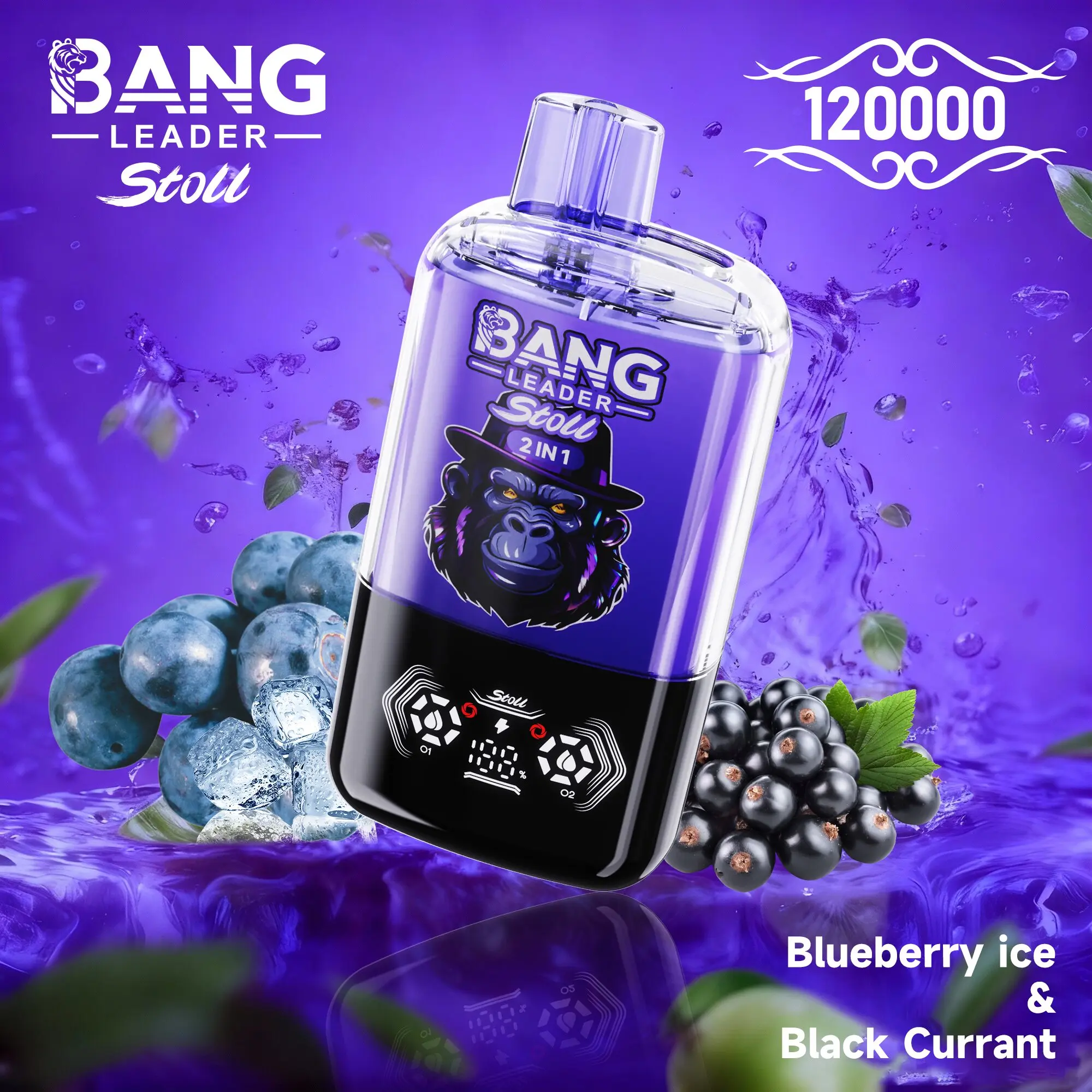 【New Arrive】Bang Leader Stoll 120K 120000 Puffs Double Taste&Anti-Leak Design LED Display Disposable Vape