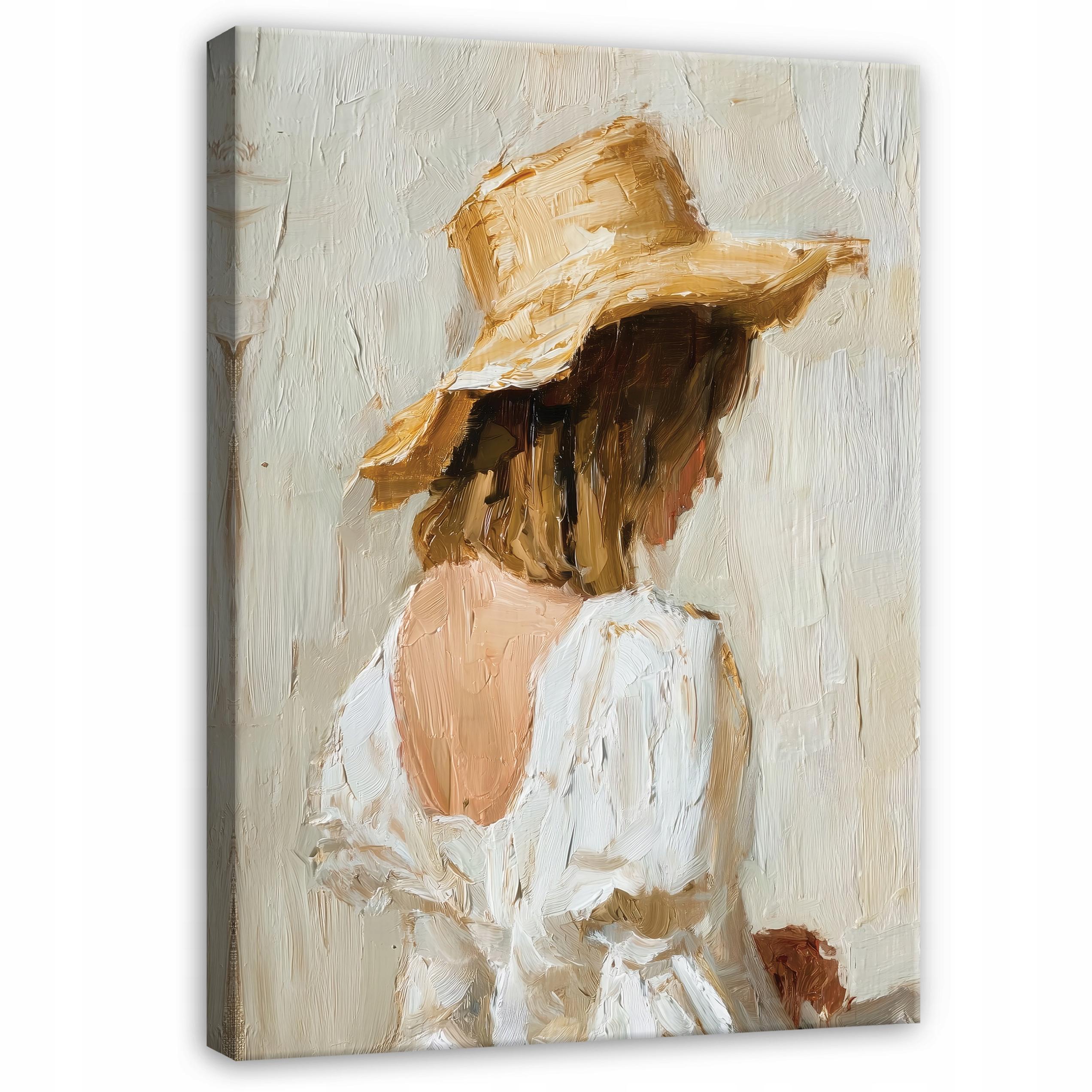 Abstract boho-style painting of a woman in beige, perfect for the bedroom or living room, on canvas, 40x30