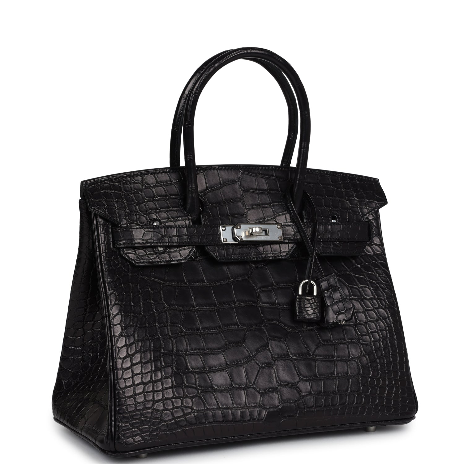 Birkin 30 Black Matte Alligator Palladium Hardware