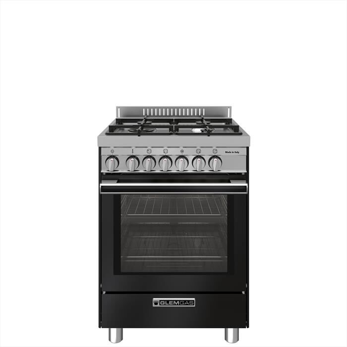 GLEM GAS - Cucina ST664MBK Classe A+-Nero Carbone