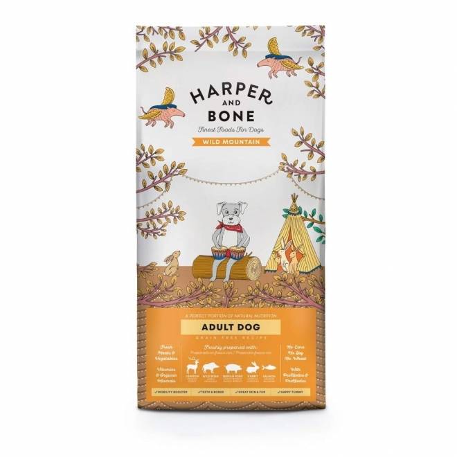 Harper and Bone Dog Adult Medium/Large Wild Mountain tørrfôr