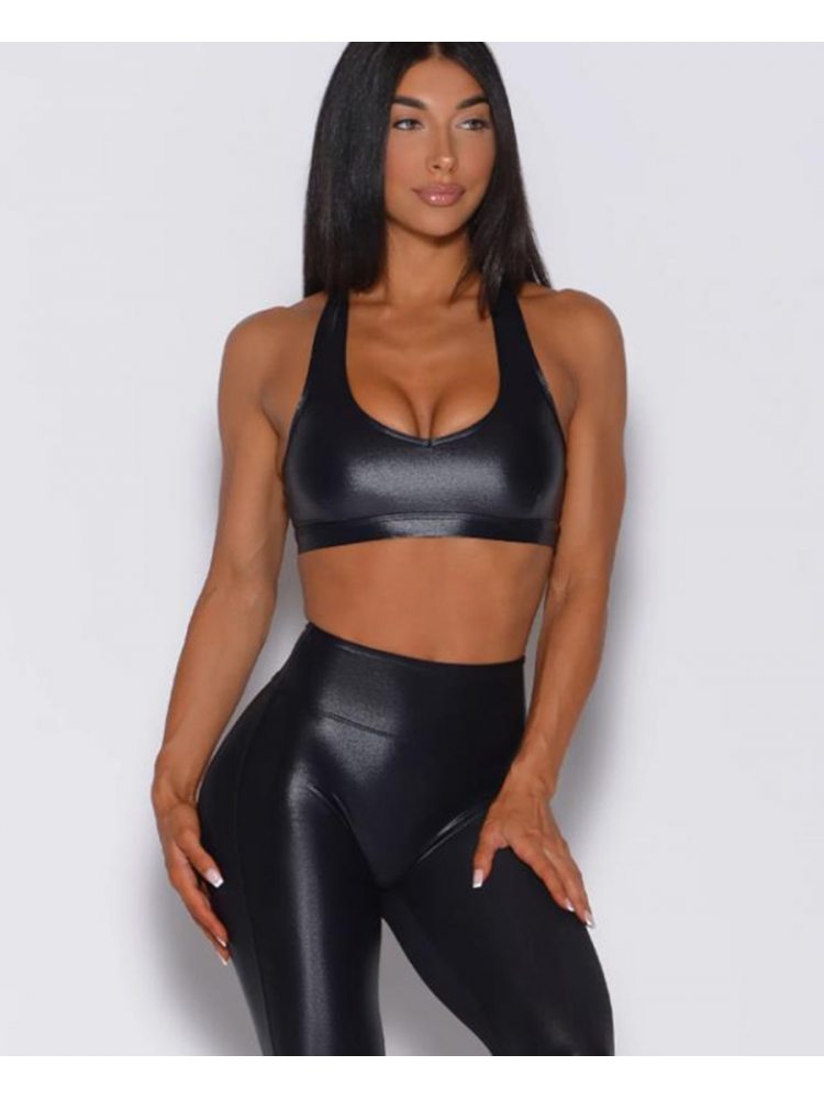 Pure Color Pullover U Neck Yoga Sets