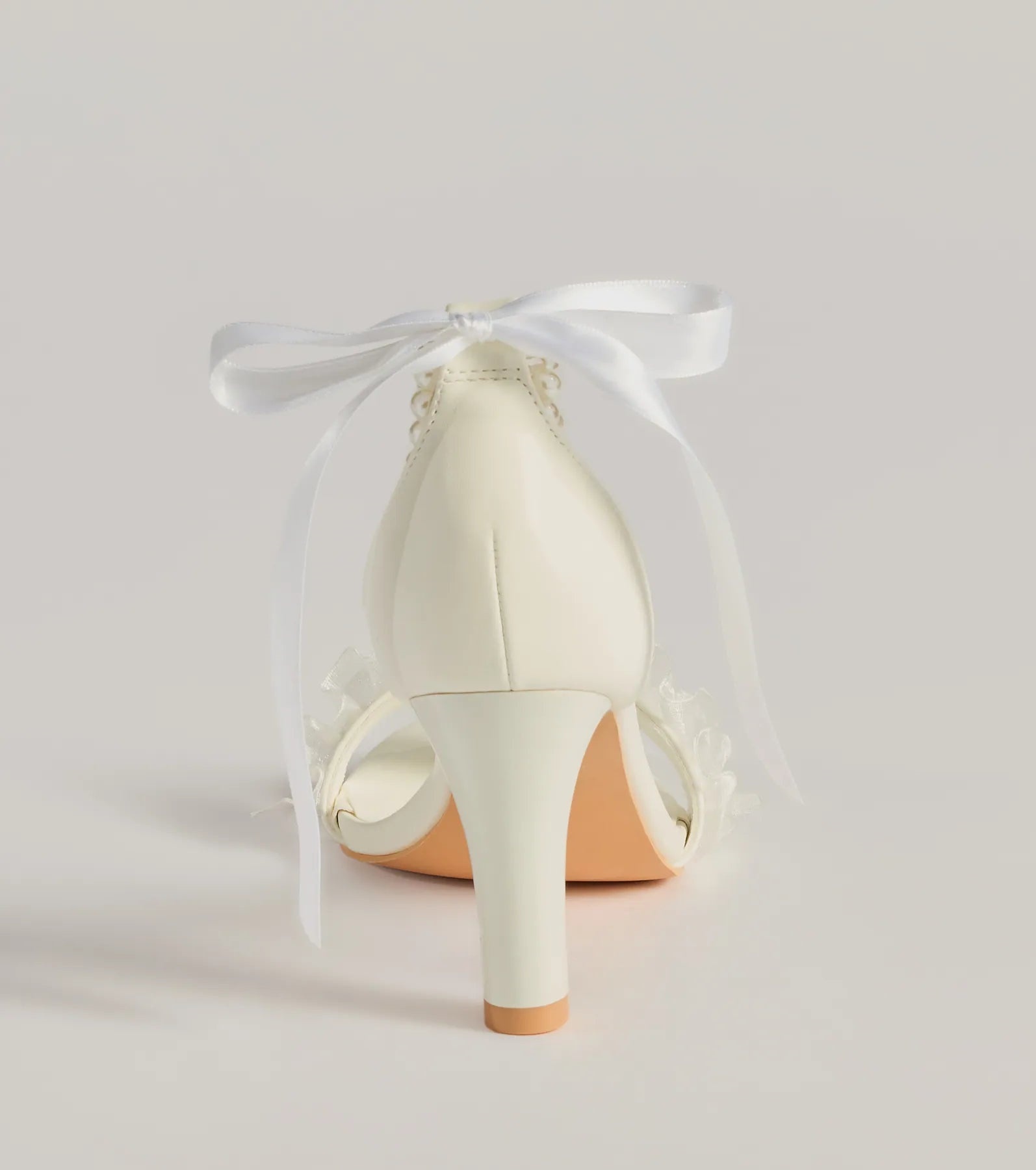 Chic Touch Pearl Strap Bow Stiletto Heels