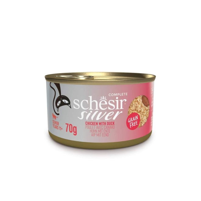 Schesir Silver Mousse & Shreds Chicken/Duck