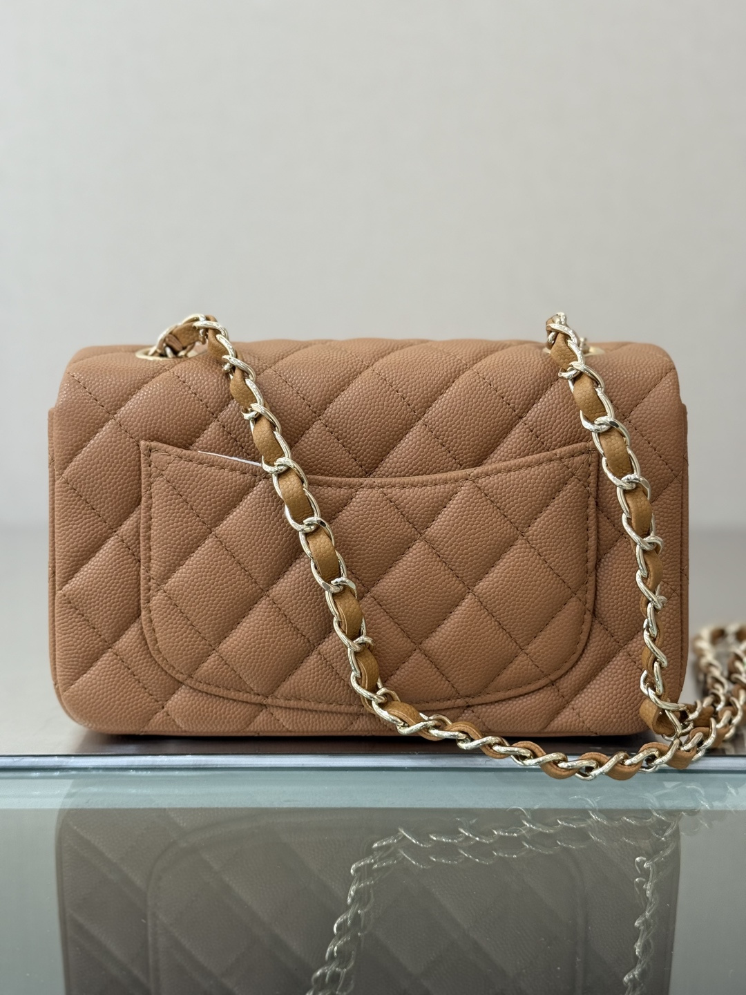 Mini Classic Flap Handbag（Caramel Camel） - Mocuir