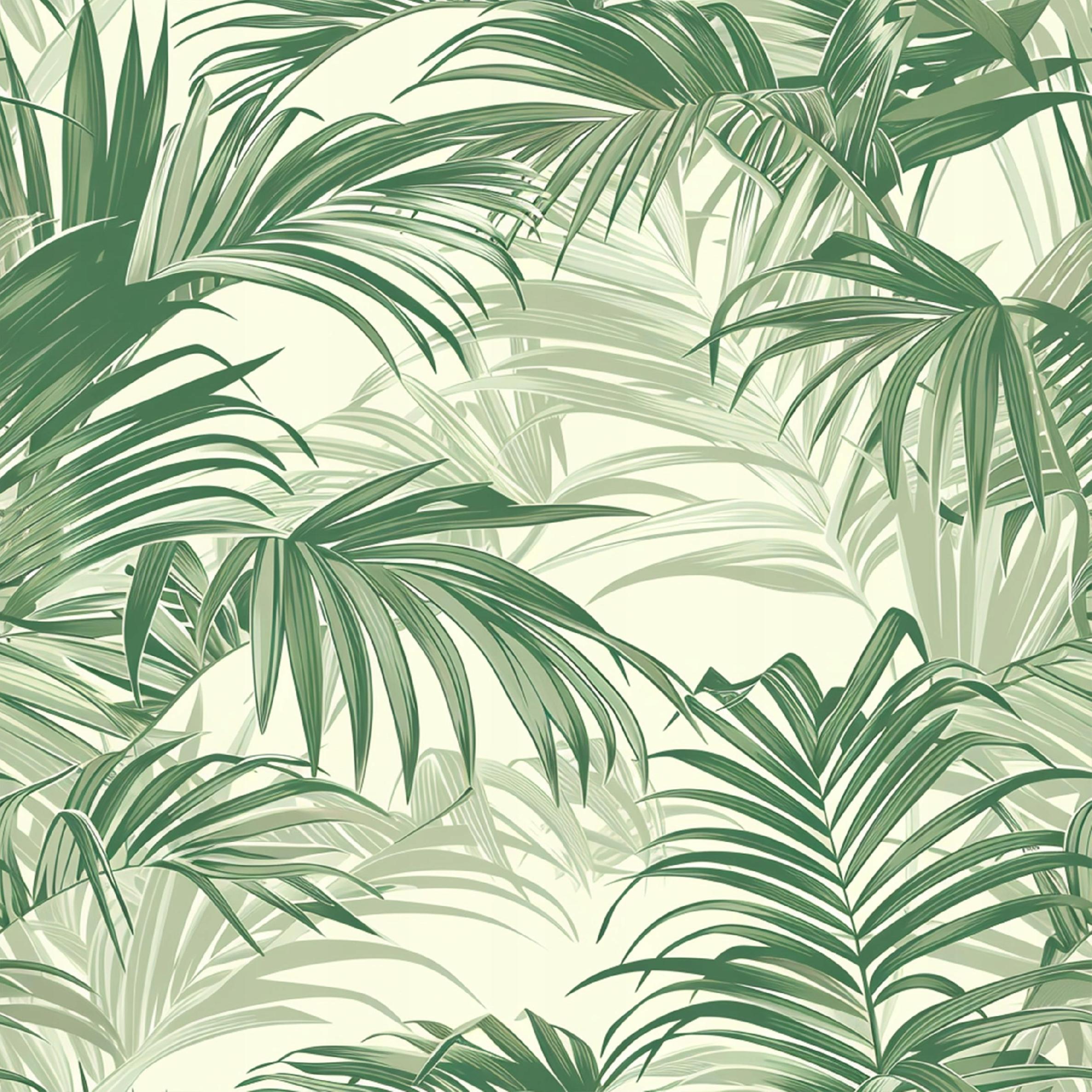 Green leaf wallpaper on non-woven fabric for living room and bedroom walls