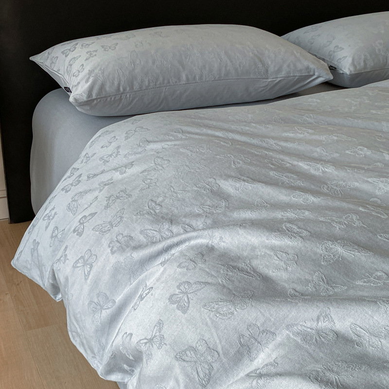 Long-staple cotton 60 thick woven cotton Jacquard four-piece cotton barrier-free high-grade quilt cover bedding