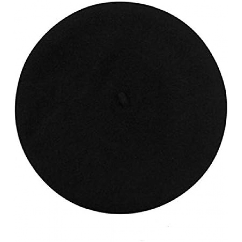 Wool Black French Beret Hat