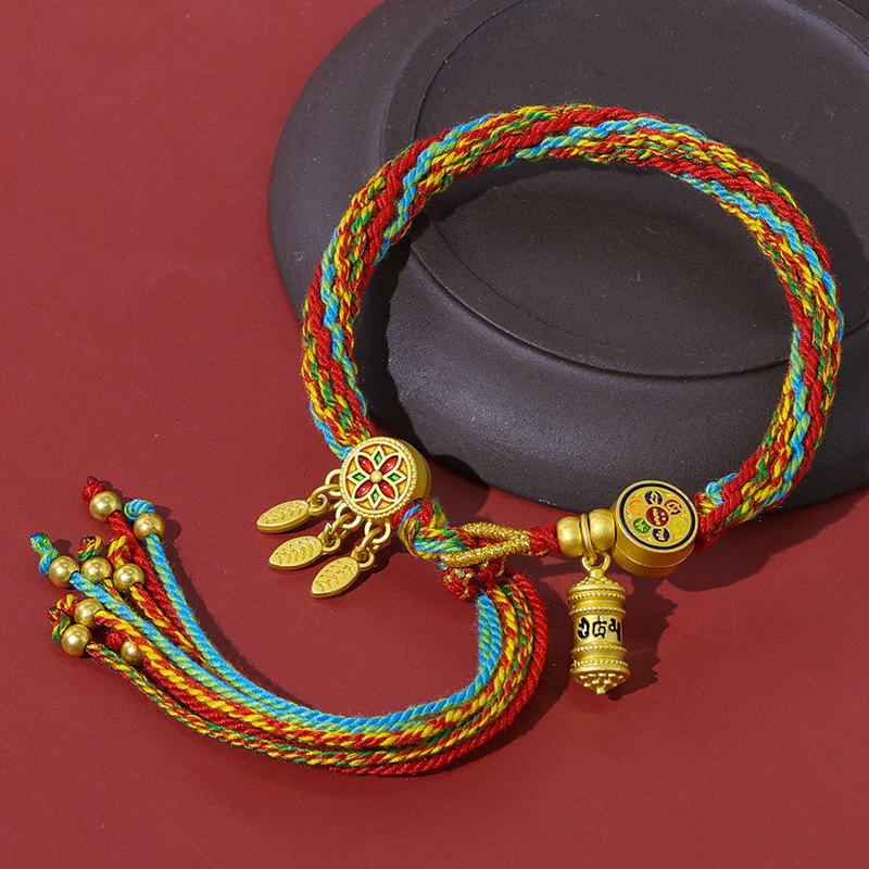 Handmade multicolored rope cotton woven hand rope bracelet