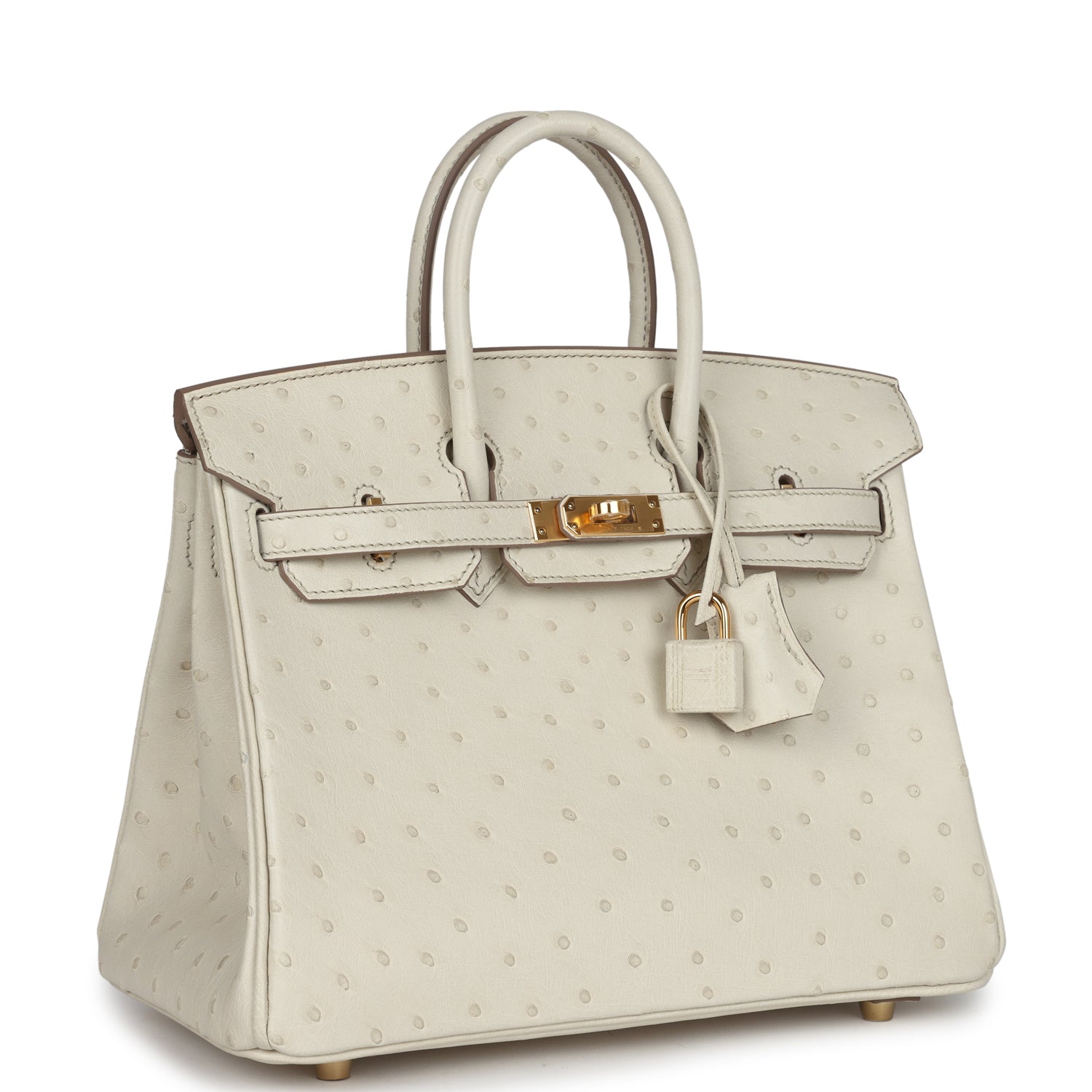 Birkin 25 Beton Ostrich Gold Hardware