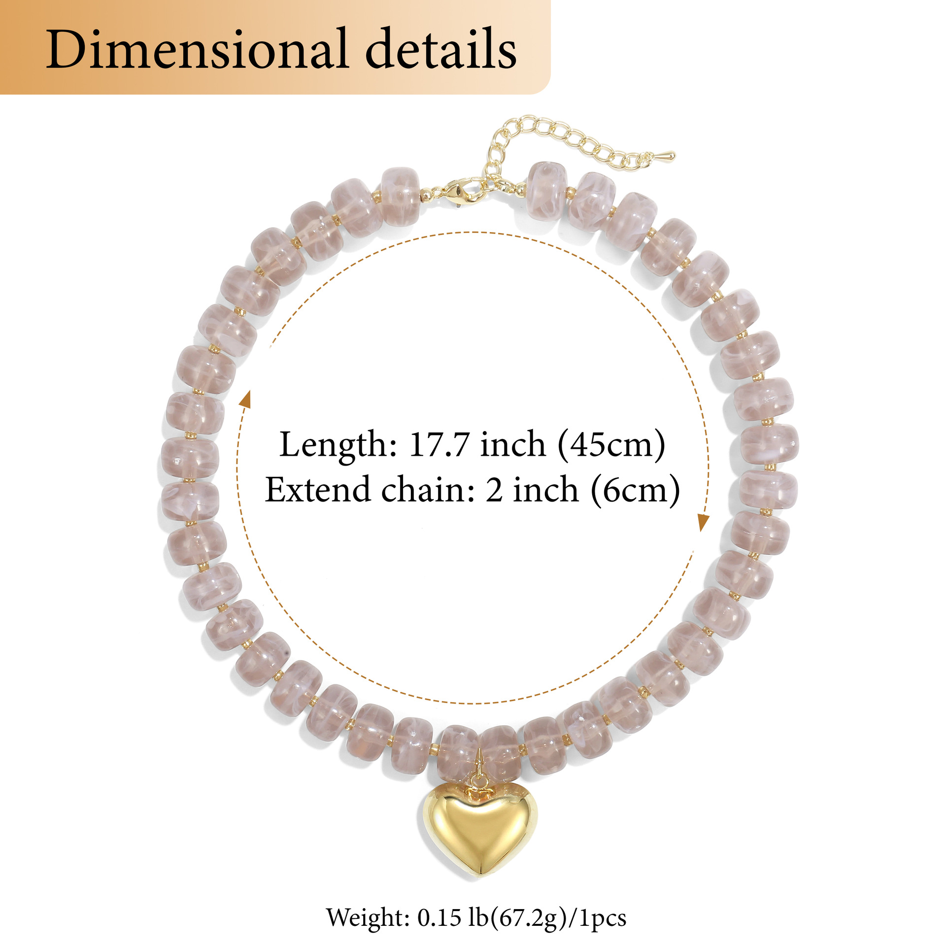 New colorful beaded love necklace fashion trend commuter everyday ladies Joker clavicle chain