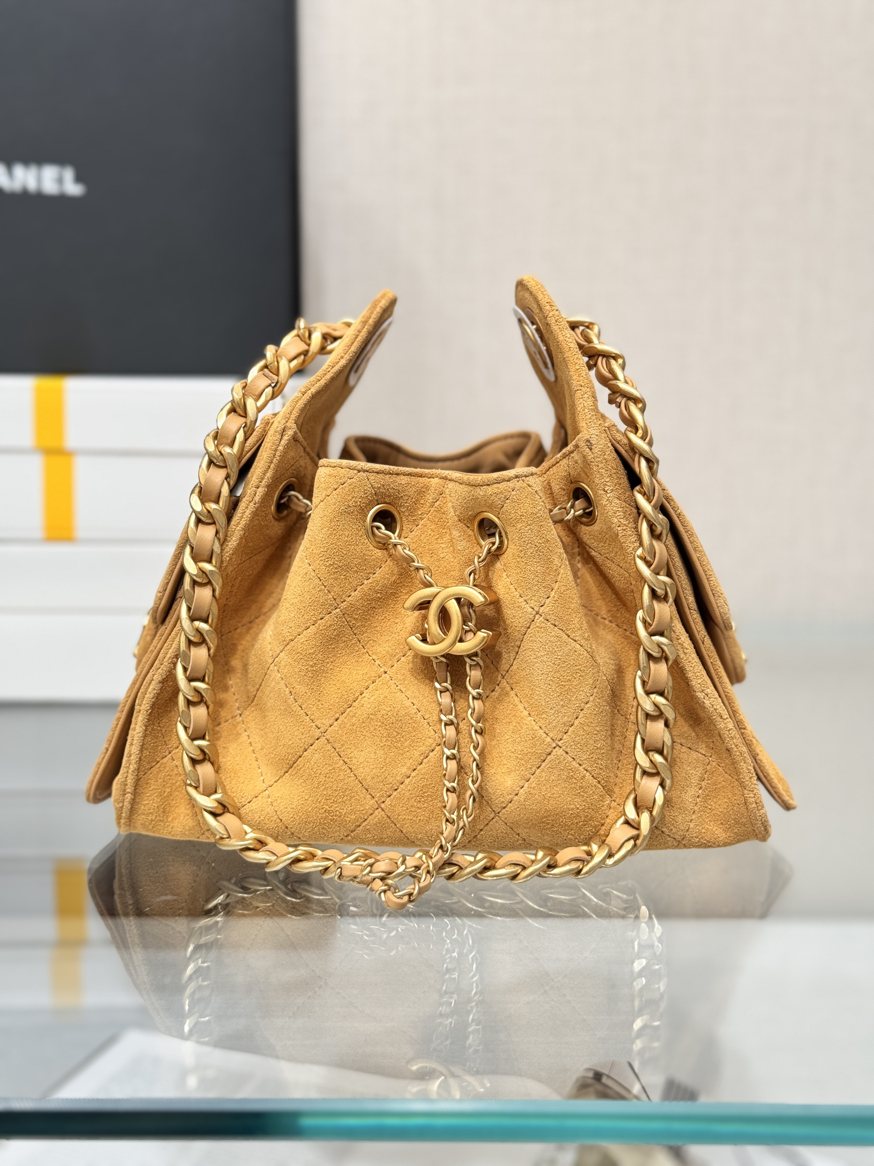 25Bag Mini Drawstring Bag（Ginger Yellow） - Mocuir