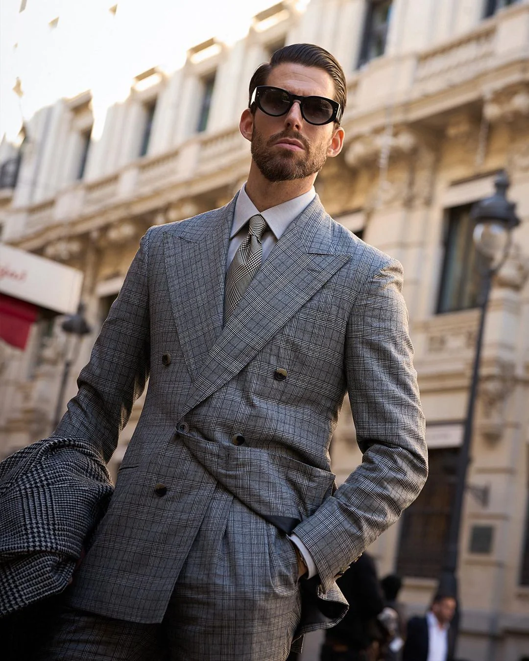 Black and White Glen Plaid Checks Suit