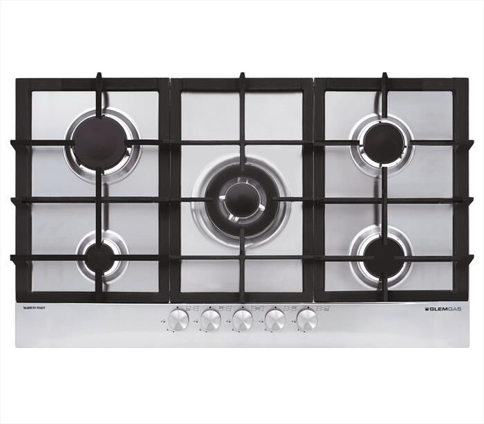 GLEM GAS - Piano cottura a gas GT955HIX 5 fuochi 86cm-Acciaio Satinato