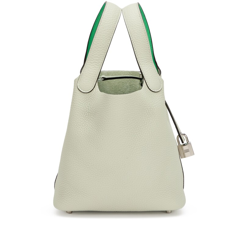 Gris Neve Clemence and Vert Comics Swift Picotin Lock 18 Palladium Hardware