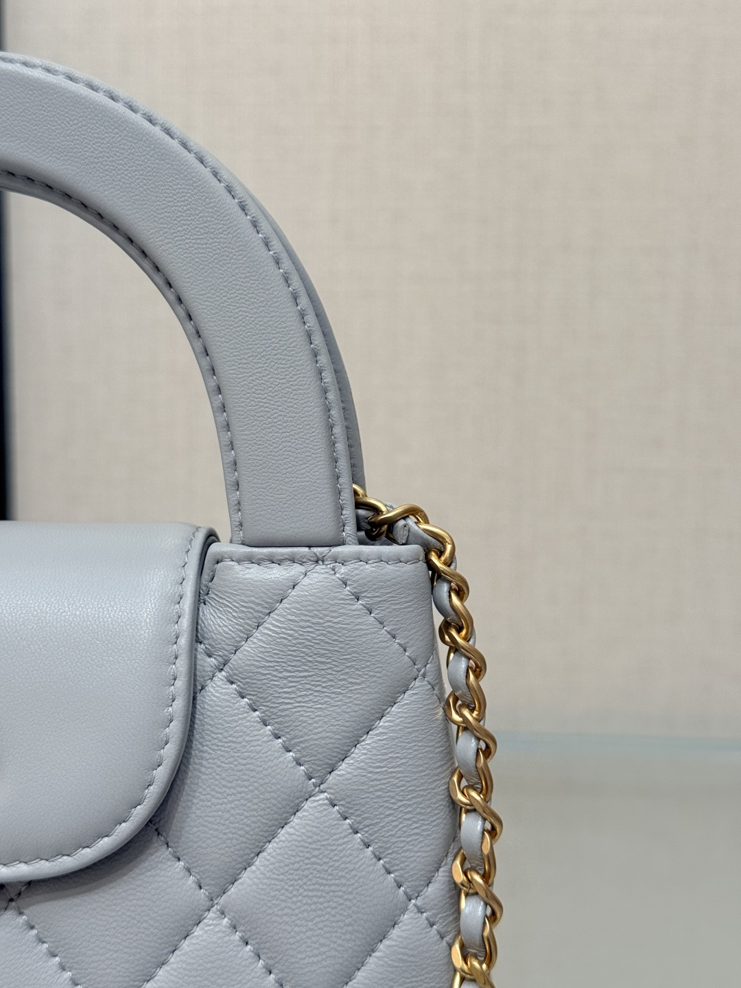 Mini Kelly Bag with Handle（Light Grey） - Mocuir